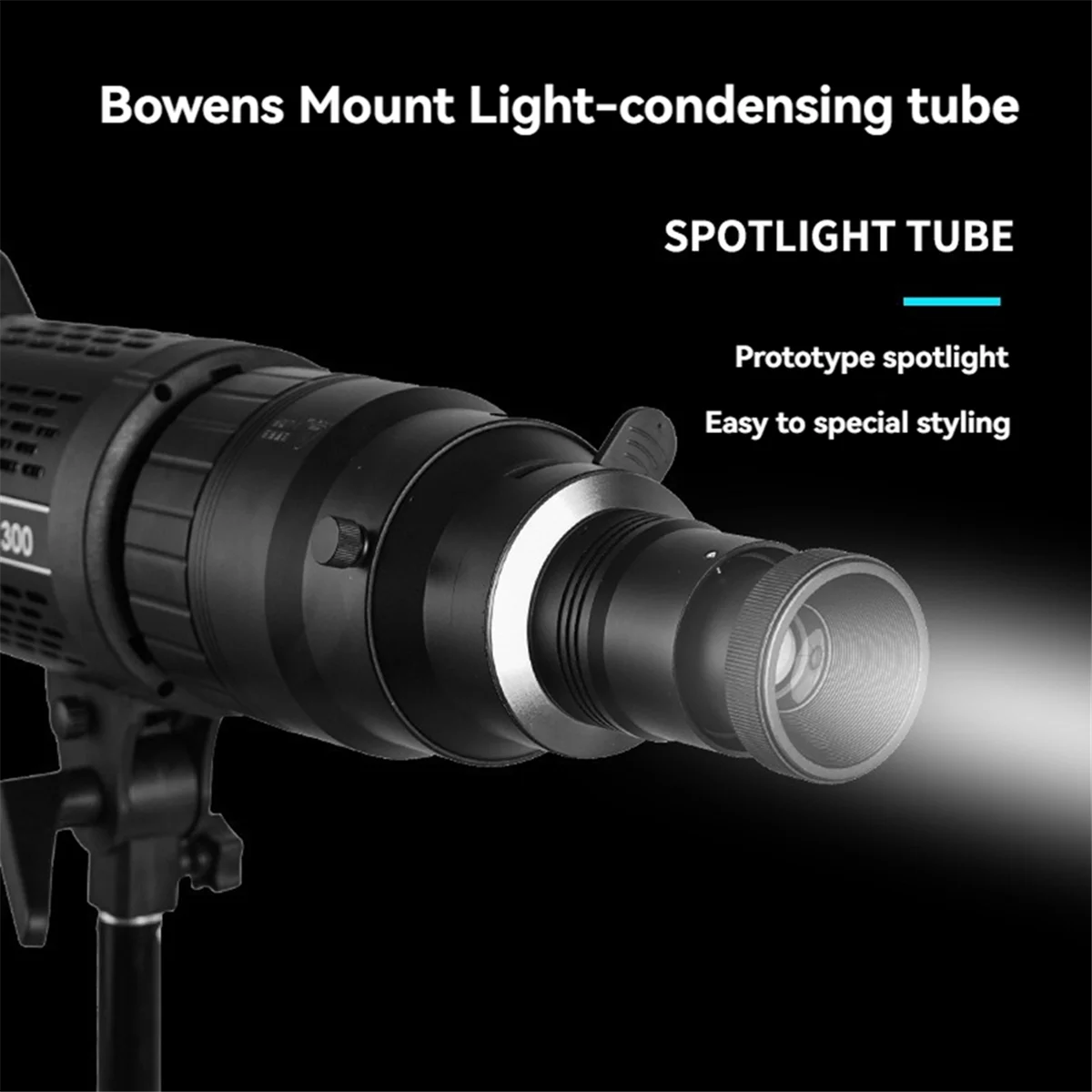 Photograph Flash Snoot Conical Lens Video Photo Studio Light Kit with Optical Spotlight Lens Gobos Flash Light Fittings