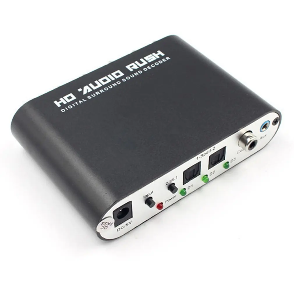 Digital Audio Decoder Konverter 5,1 Kanal Dts/Ac-3 Rush Audio Getriebe Surround Sound Decoder Für Heimkino Dropshipping