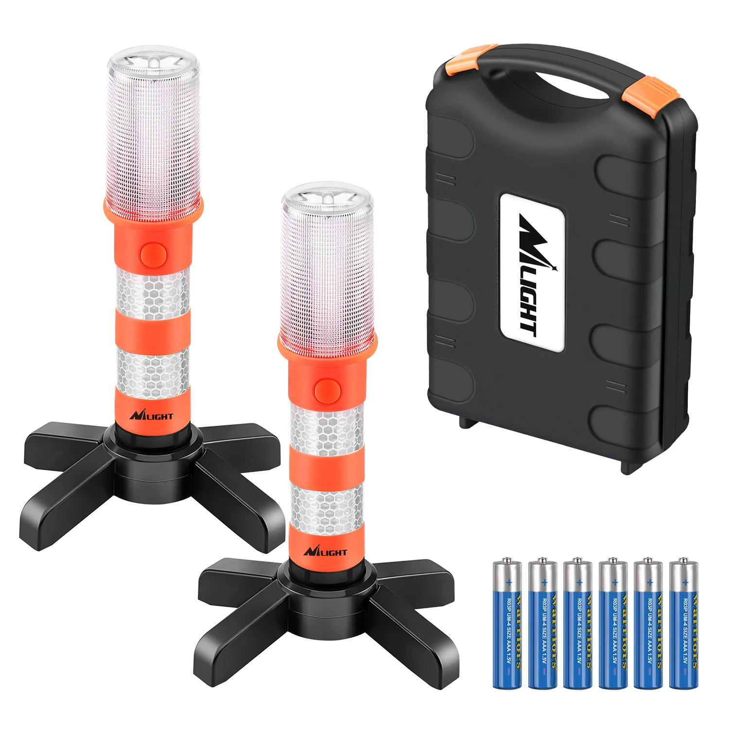 Nilight LED Emergency Roadside Kit for Car,Magnetic Base, Detachable Stand, Solid Storage Case,Use for Car Truck Beacon Safety Strobe Light Warning Alert-2 Pack