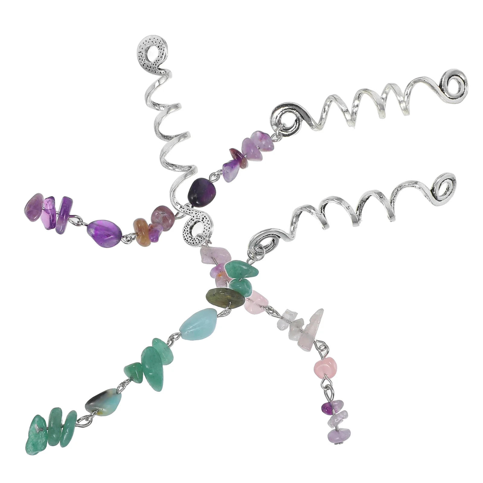 

3pcs Rings For Braids Accessories Dreadlock Charms Natural Stone Braid Jewelry Women Hair Cuffs Dreads Accessories Braiding