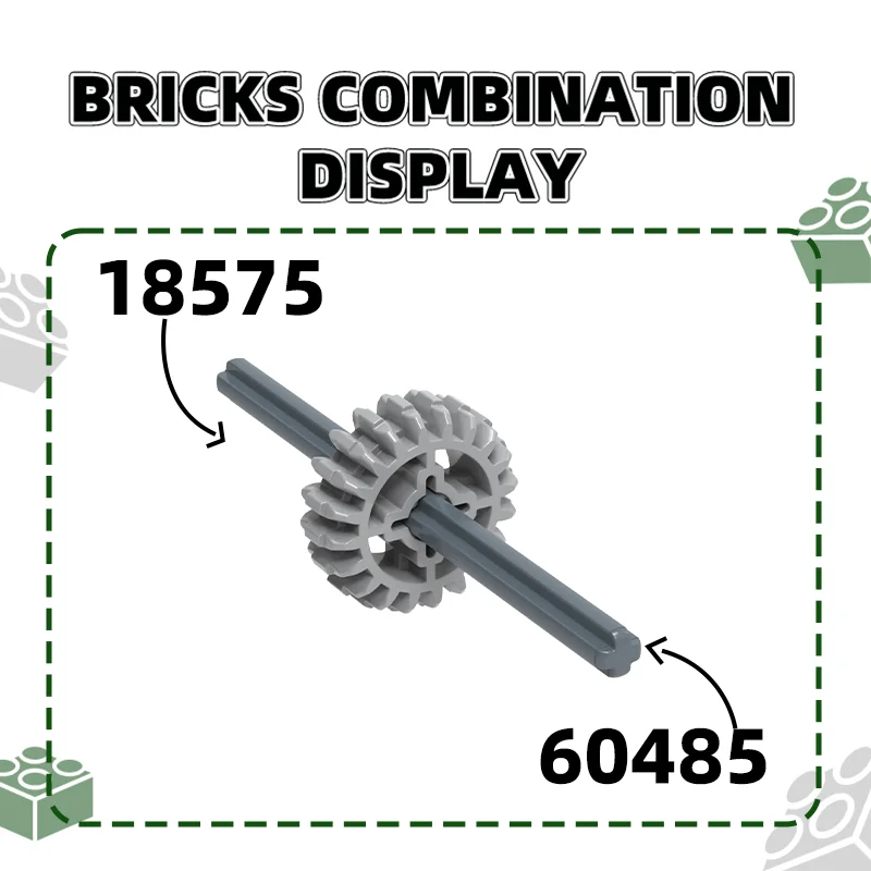 Wange75Pcs/Lot 18757 Gear 20 Dents Double Biseau Brique Collections En Vrac Modulaire, Compatible Pour MOC Technique, Bricolage Nuit de Construction