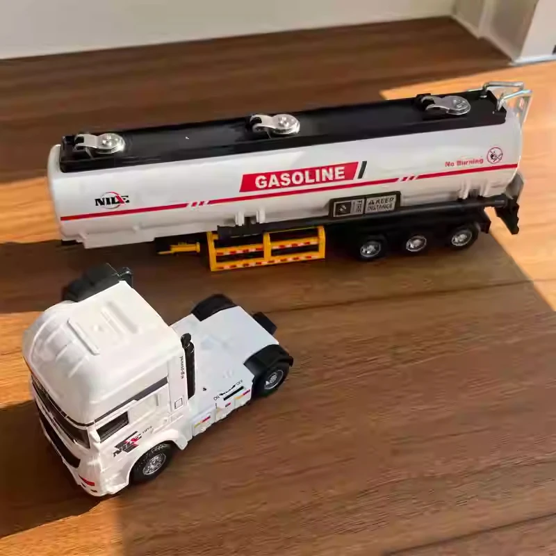 Modelo de inercia 1/50, camión cisterna de ingeniería para niños, juguetes fundidos a presión, coches de ingeniería de transporte, juguetes para niños, regalos de cumpleaños