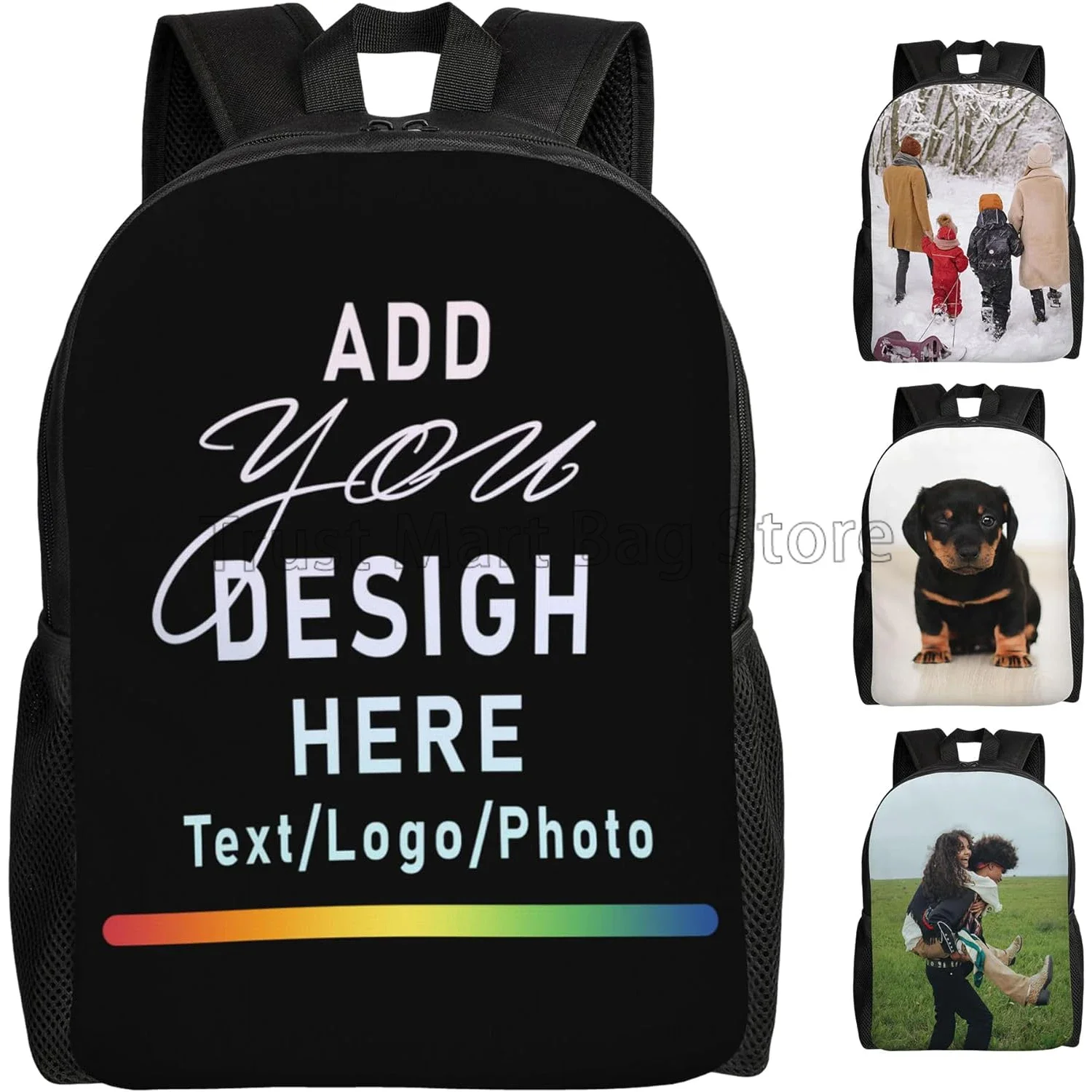 

Custom Backpack Personalized Laptop Backpack for Women Men Customized Casual Daypack Add Your Logo Picture Photo Image Text Name