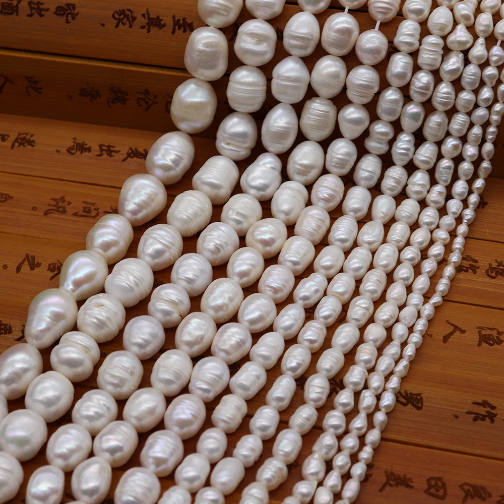

Natural Freshwater Pearl Bead 2-3mm White Rice Shape Beads for Jewelry Making DIY Handmade Bracelet Necklace 14 Inches Strand