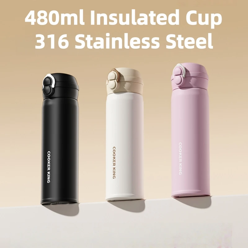 

480ml 316 Stainless Steel Double-layer Vacuum Cup Leak Prevention Insulated Flasks Thermo Water Bottle Thermal Tumbler Gift