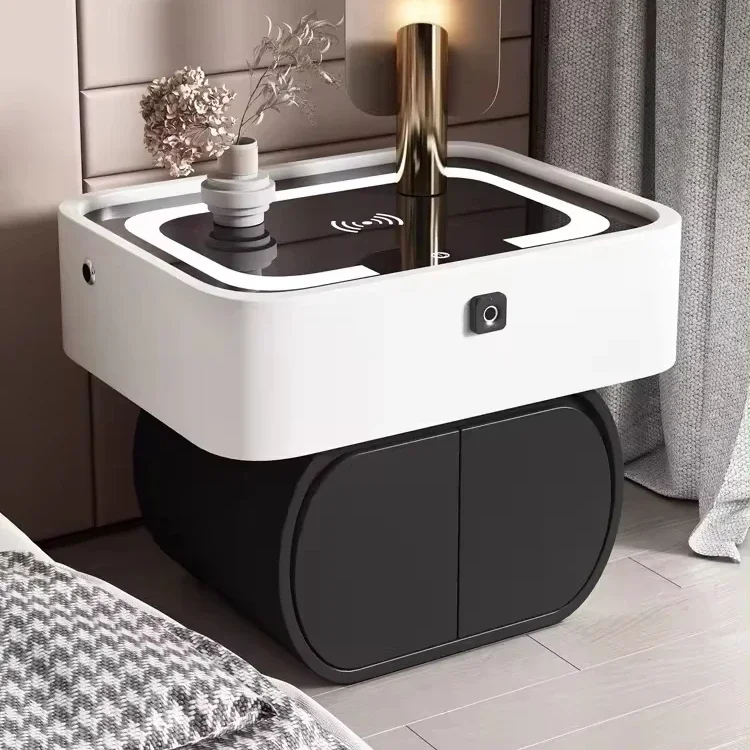 Wireless Charging  Cabinet Fingerprint Lock Creative Bedside Table