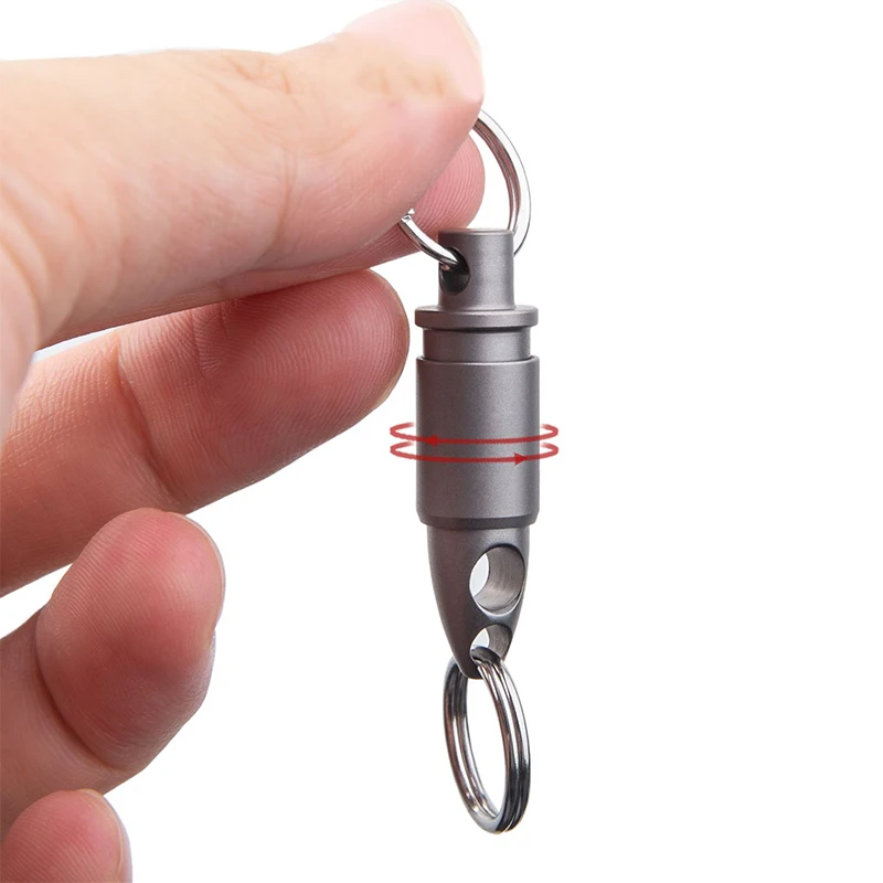 Titanium Alloy Universal Keychain Car Keyring Portable Mini Rotating Ring Buckle Tools