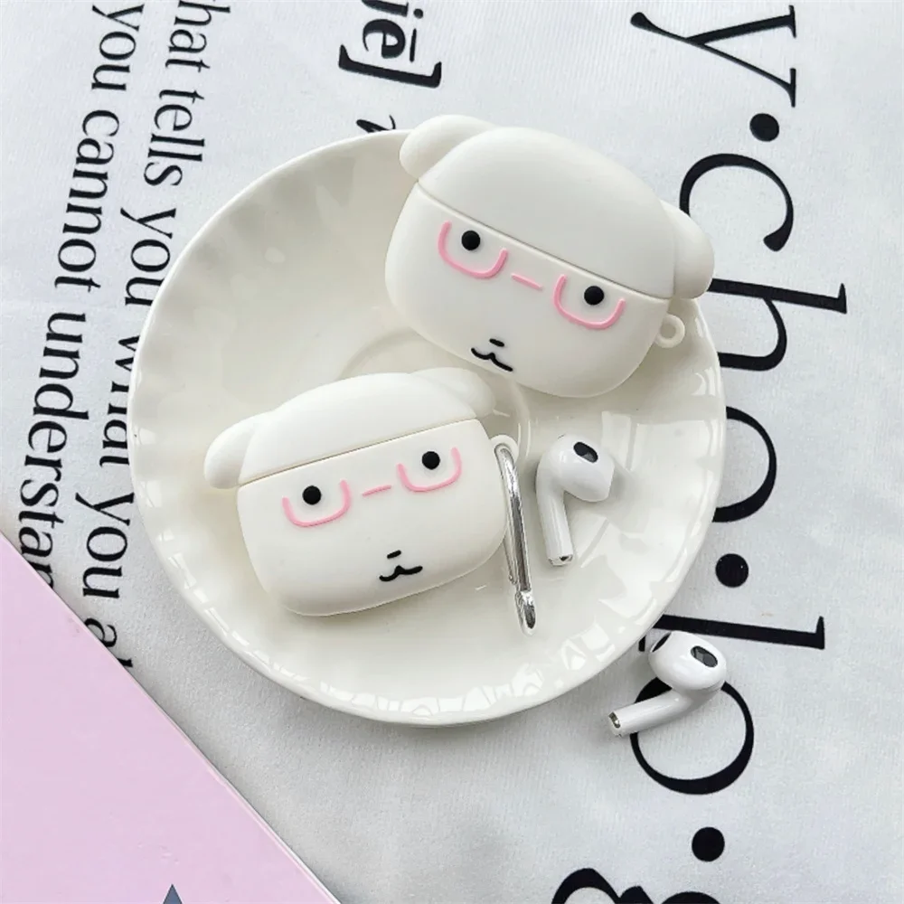 Kawaii 3D Big Head Dog Silikon-Kopfhörerhülle Stoßfest für Apple Airpods 3 4 Cover Airpods Pro2 4 Pro3 Kopfhörer-Schutzhülle – Detail 7
