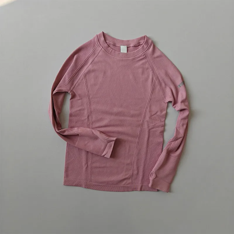 Sport-Top für Herbst und Winter, Rundhals, Slim Fit, Schnelltrocknend, Yoga-Bekleidung, Professionelles Training, Pilates-Sport-T-Shirt, Laufshirt – Detail 7
