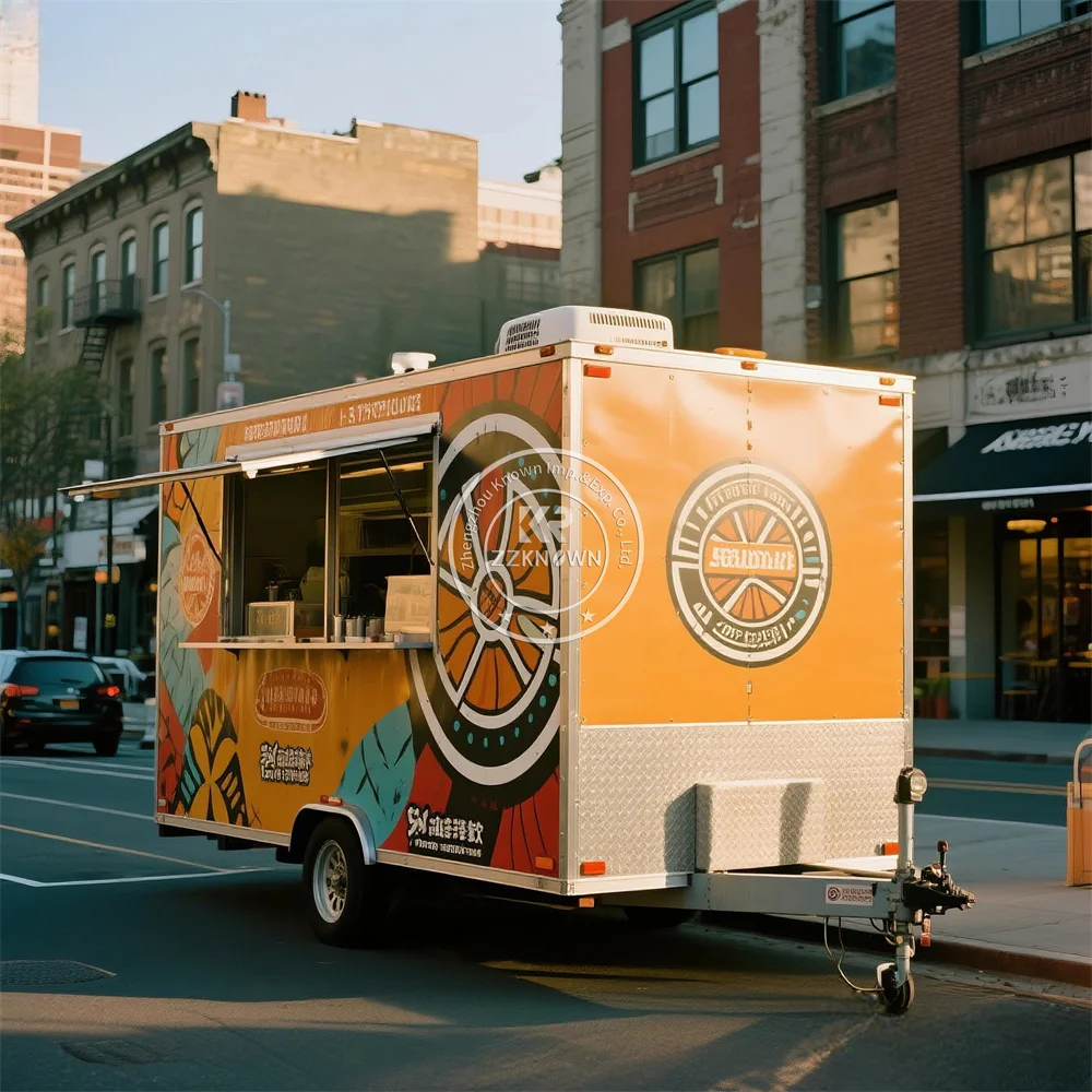 

Customized Mobile Catering Food Concession Trailer Square Mobile Ice Cream Hotdog Burger Food Truck With Full Equipped