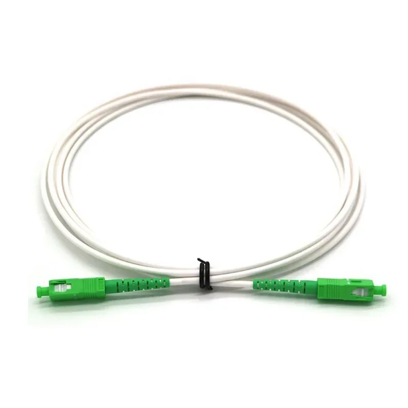 50Pcs SC/APC-SC/APC Fiber Optic Path Cord Single Mode G657A2 Simplex 3.0mm White LSZH Jacket Fiber Jumper Optical Fiber