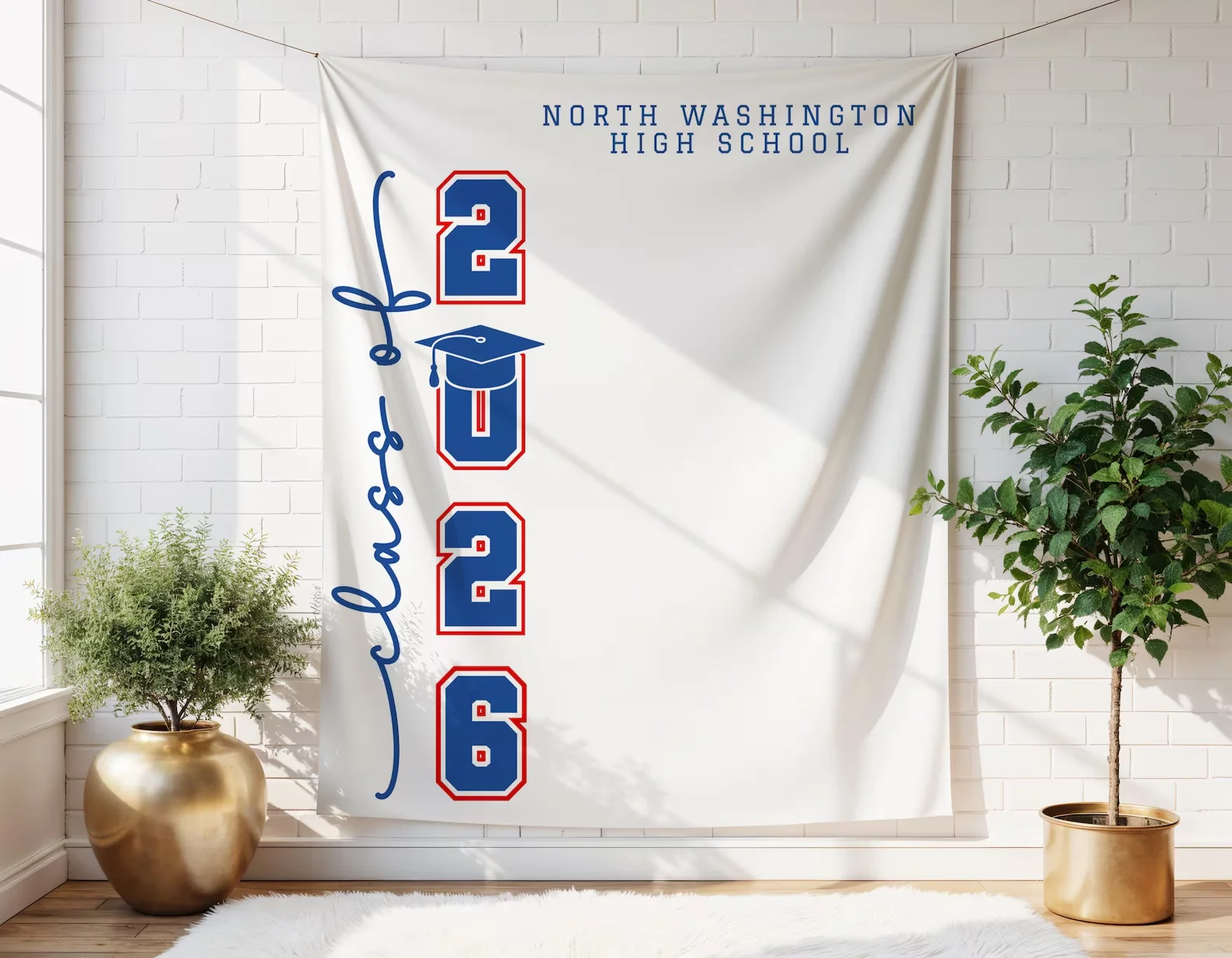 Fondo Personalizado para Fiesta de Graduación 2026, Pancarta con Nombre de la Escuela, Letrero para Cabina de Fotos de la Ceremonia, Decoración de Pared, Cualquier Color