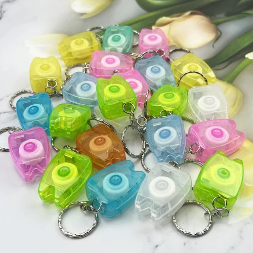 Imagen 2 del producto 30 Uds. Llavero de hilo Dental de 15M, hilo Dental para cuidado bucal, selección de limpieza de dientes, higiene bucal, alambre limpio para la salud, regalo de hilo dental portátil para dentista