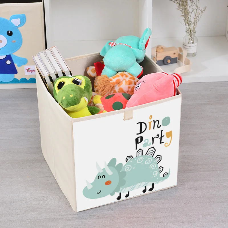 

Foldable Storage Box Cartoon Animal Dinosaur Folding Large Laundry Basket Sundries Children Clothes Toys Book Storage organizer