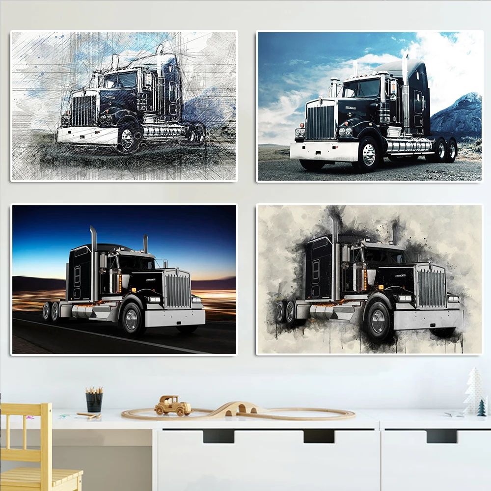 

Abstract Truck Watercolor Poster And Print Luxury Racing Graffiti Canvas Painting Sports Car Wall Art Living Room Home Decor