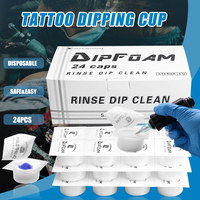 8/16/24pcs Disposable Tattoo Needle Dip Foam Cleaning Cup Tattoo Rinse Dip Foam Caps Cups for Needle and Tip Rinse Dip Rinse