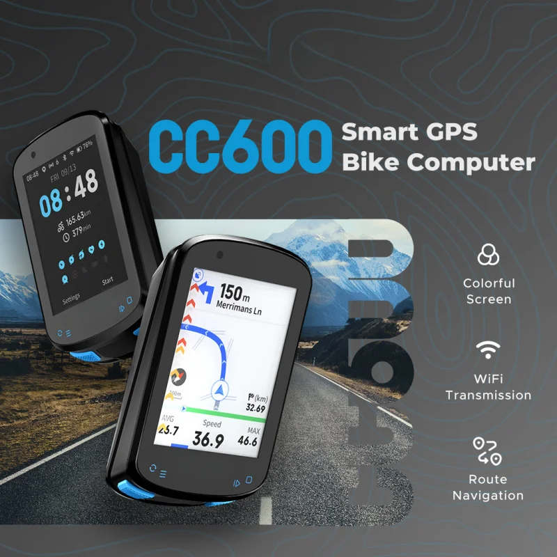 

CC600 Bike Computer Wireless Color Screen Bicycle Speedometer ANT+ WIFI IPX7 Waterproof Odometer Cycling Accessory