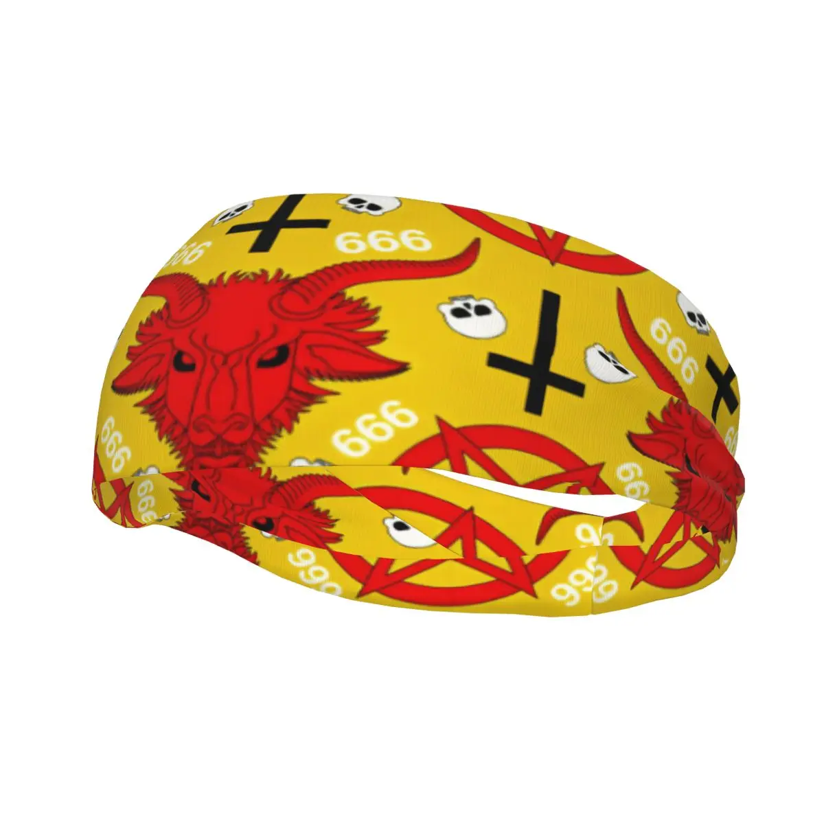 

Повязка на голову с узором бафомета и демона, повязка на голову для тенниса, тренажерного зала, фитнеса, головные уборы, аксессуары для волос