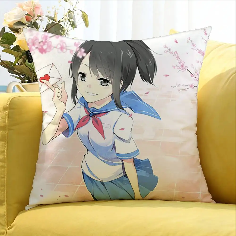 Y-Yandere S-Simulator Ayano Aishi   Various Sizes Square Pillow Case For Car Home Bedchamber Decor