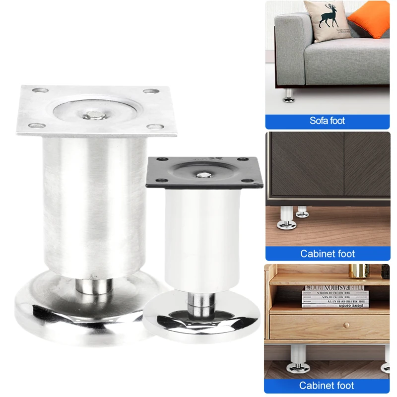 HSLSLS Stainless Steel Furniture Legs Metal Adjustable Legs for Cabinet Table Legs Sofa Feet Furniture Replacement Foot