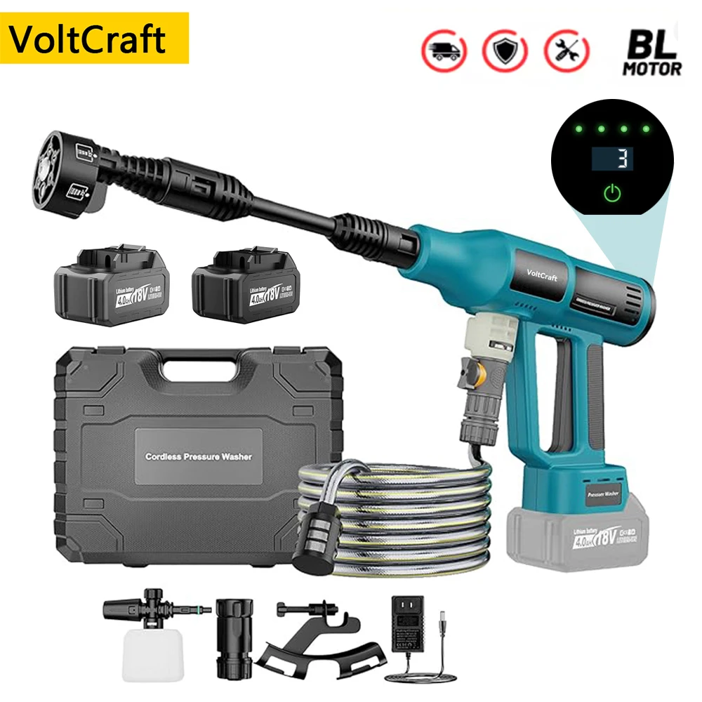 

6 IN 1 Electric Garden Washing Gun 250Bar Brushless High Pressure Car Washer Gun Water Wash Spray Gun for Makita Battery