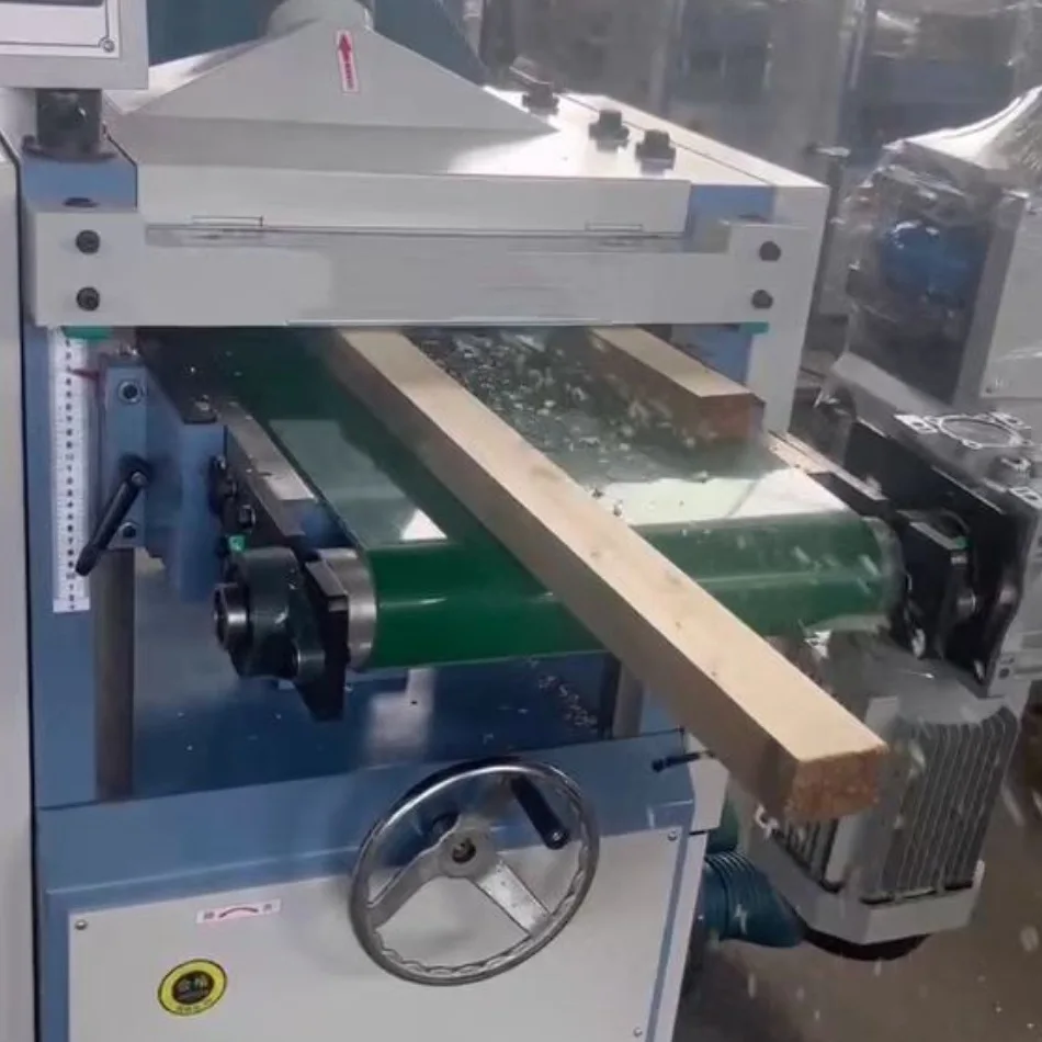 Woodworking Double Side Planer Machine Conveyor Belt High Speed Double Surface Thicknesser Wood Finishing Planer