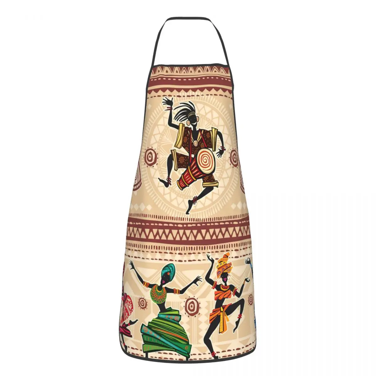 African Ethnic Tribal Dancing Art Apron Men Women Unisex Adult Chef Cooking Kitchen Africa Pattern Tablier Cuisine Gardening