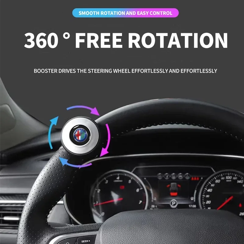Pomo giratorio de 360 grados para volante de coche, adorno para Alfa Romeo 147 159 156 Giulietta Giulia
