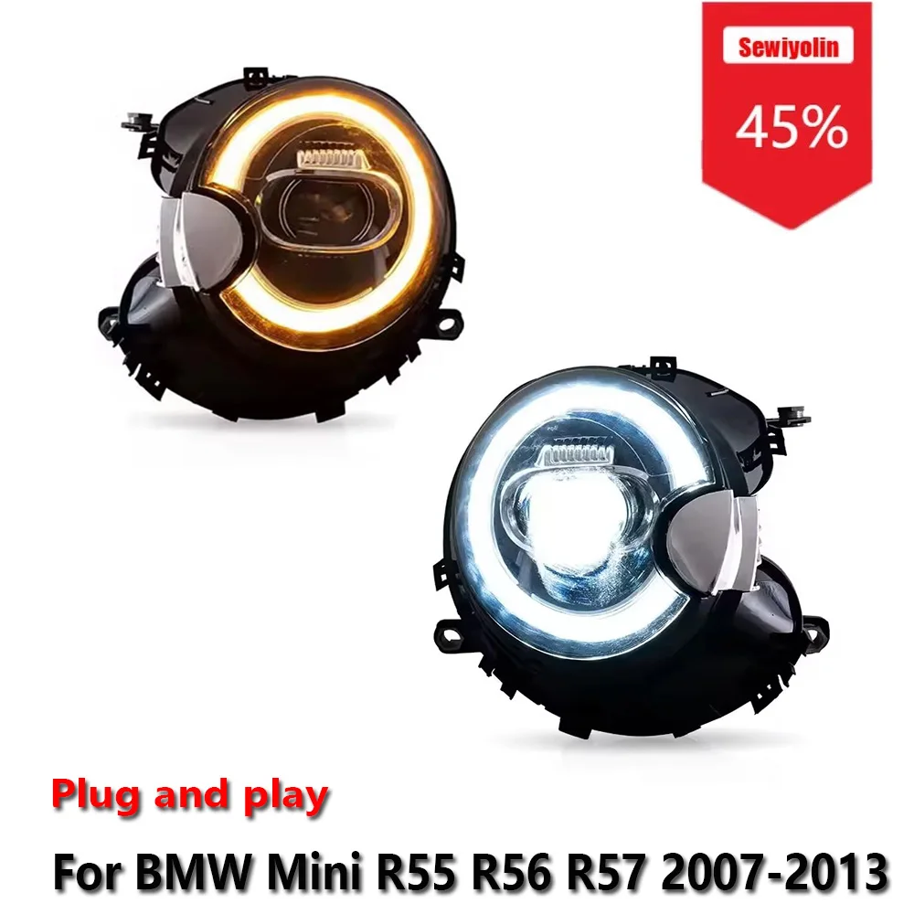 

Sewiyolin автомобильные светодиодные фары в сборе для BMW Mini R55 R56 R57 2007-2013 DRL тормозной указатель поворота Plug and Play
