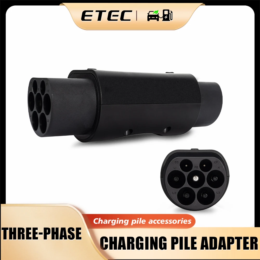 ETEC Type 2 to GBT Adapter 32A 7.2/22KW EV Charger Adapter Type2 to GBT China Standard Eletric Vehicle Converter For Chinese Car