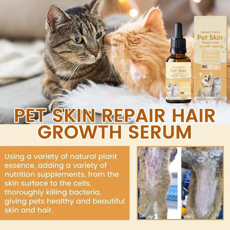 Dog Hair Regrowth Requires Oil 30ML Pet Hair Healthy Growth Requires Skin Repair Requires Oil Drops Pet Skin Repair Essence