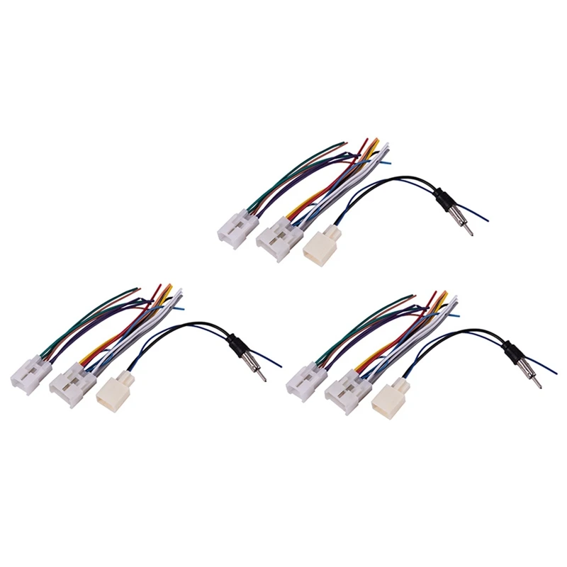 

6X Car Stereo CD DVD Wiring Harness For TOYOTA With Antenna Adapter Cable