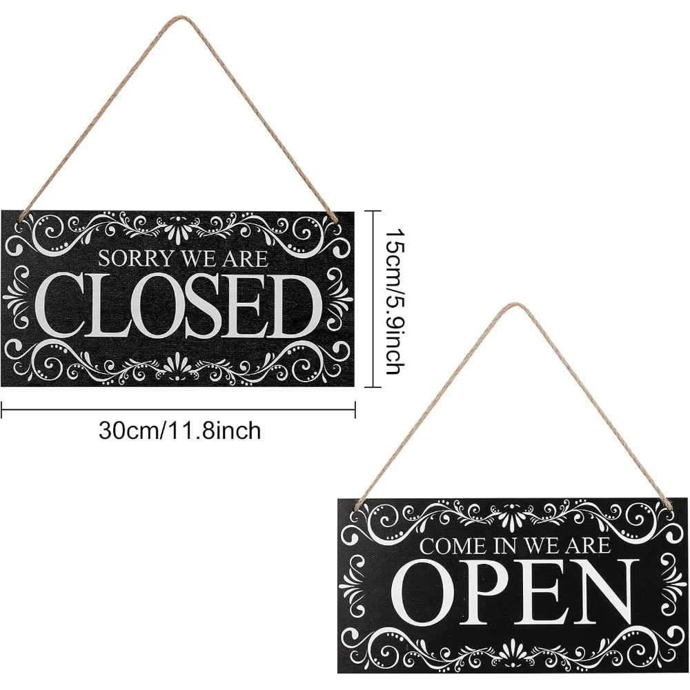 Natural Wood Open and Closed Store Business Sign 