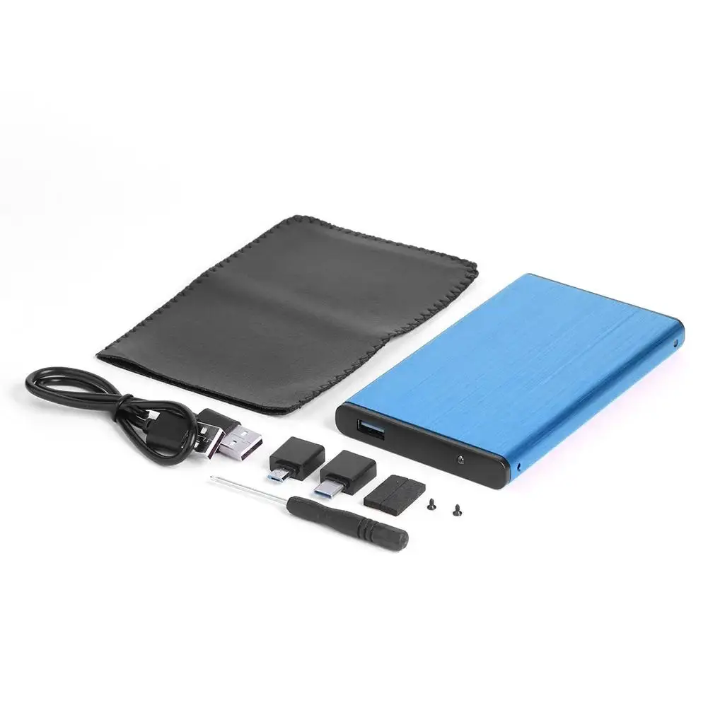 External Hard Drive Disk Box for Laptop PC 2.5 inch USB 3.0, Mobile Enclosure Case USB 2.0 Support 10TB HDD SSD