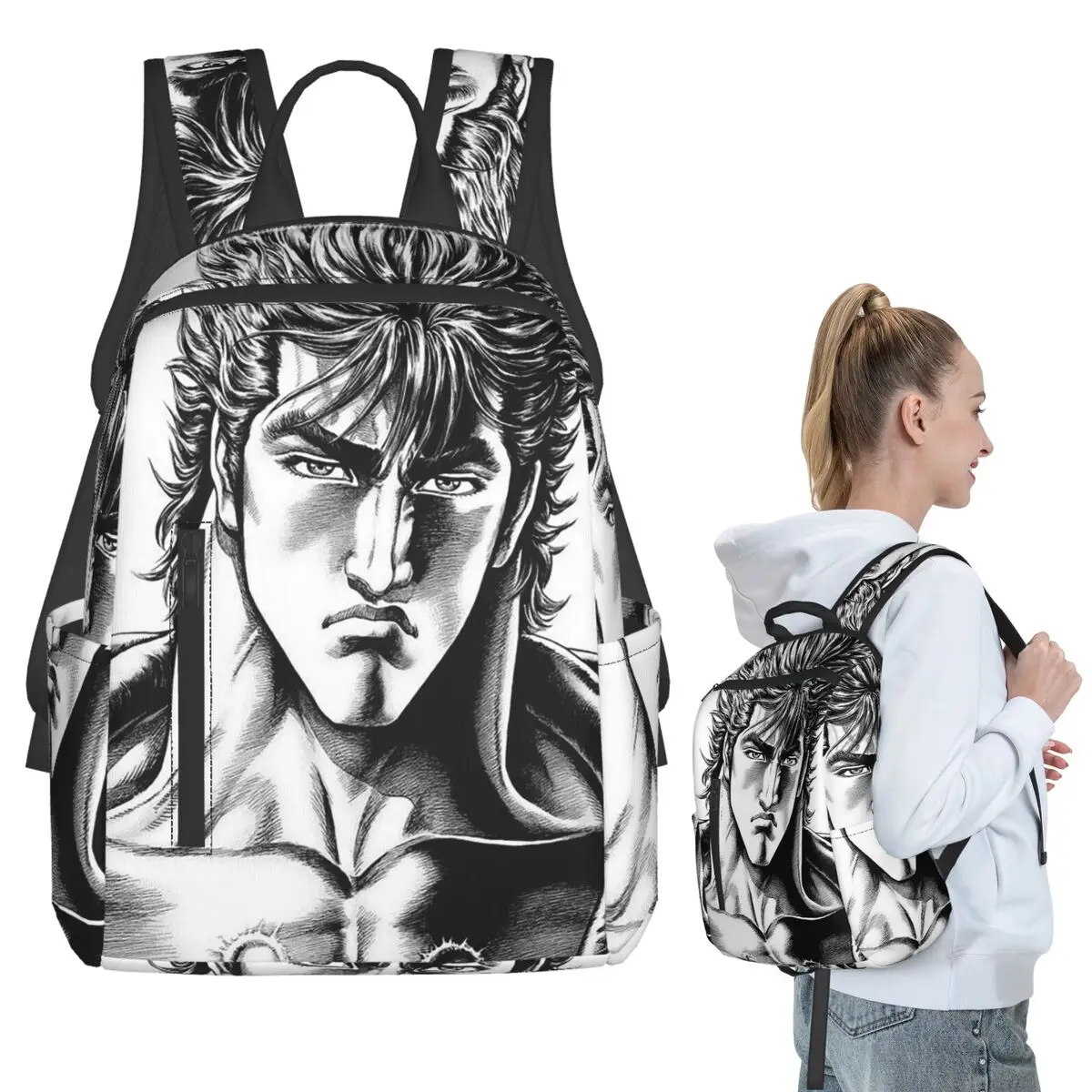 

Hokuto No Ken Anime Backpack Student BookBag Children School Bag Computer Shoulder Bags Boys Girls