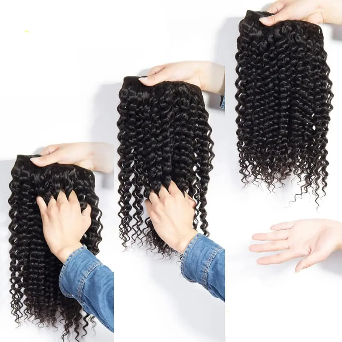 Burmese Curly Bundles Human Hair 18-26 Inch Deep Wave Raw Hair Bundles 100% Unprocessed Double Weft Hair Extensions Weave Water