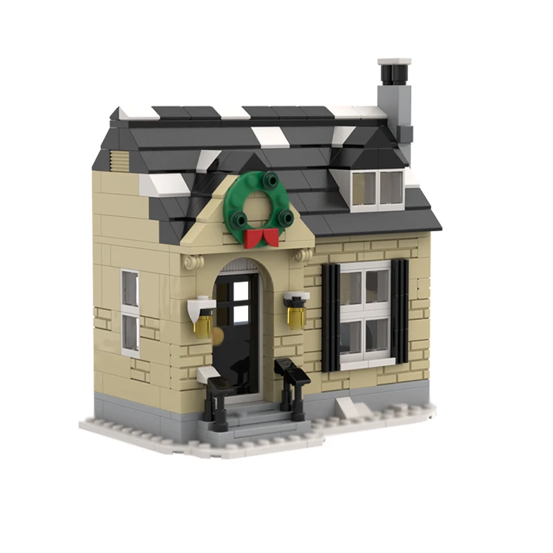 シティストリートビューモデル MOC ビルディングレンガ都市地域冬の家モジュラー技術ギフトホリデー組み立てる子供のおもちゃのスーツ