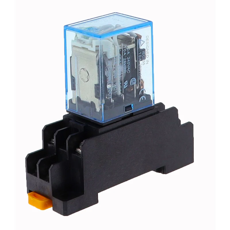 1Set DC12V/24V/36V/48V/110V/220/240V AC 10A 8PIN Coil Power Relay DPDT LY2NJ HH62P HHC68A-2Z With Socket Base