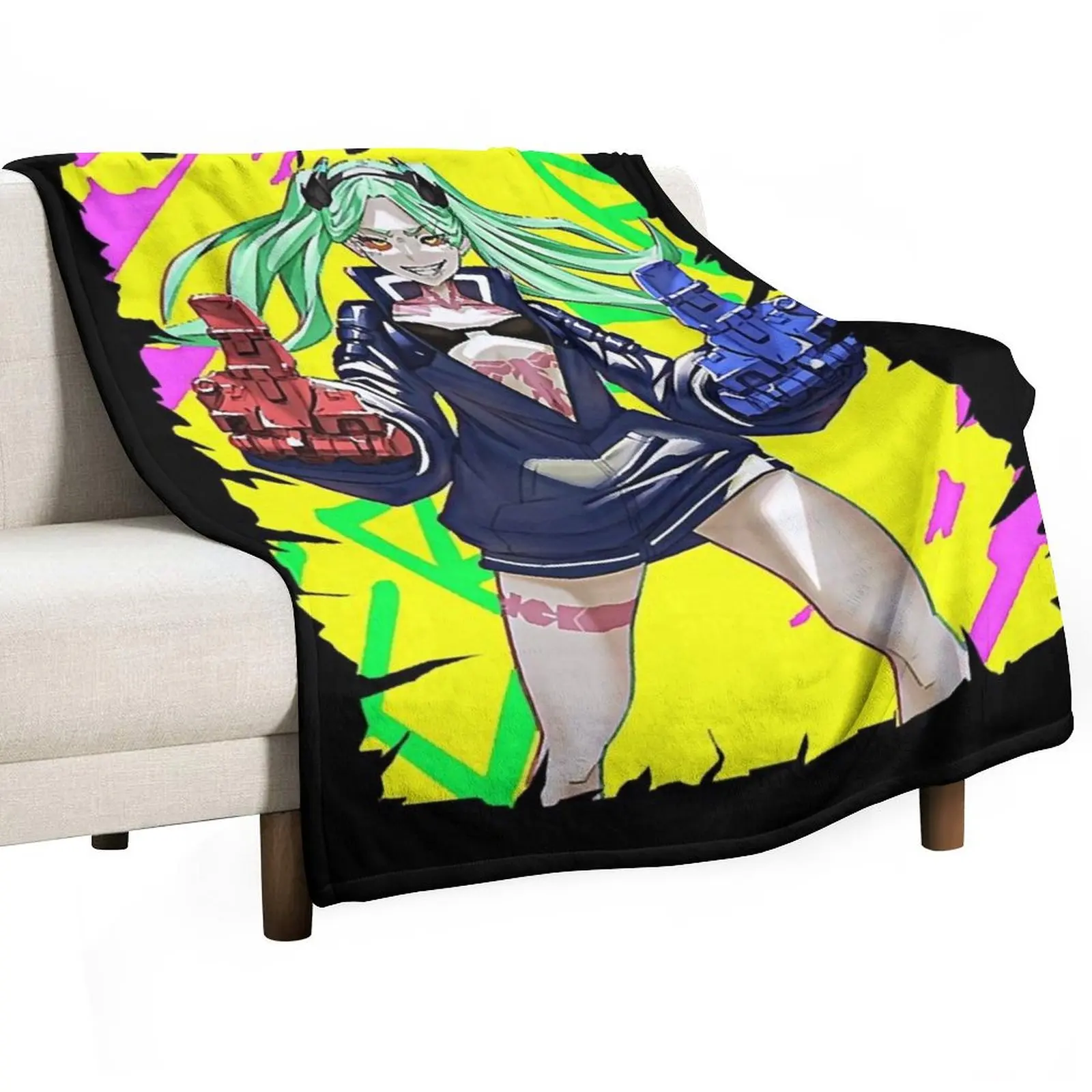 

GUN REBECCA FRIEND ANIME Throw Blanket Beach Personalized Gift Bed Luxury St Blankets