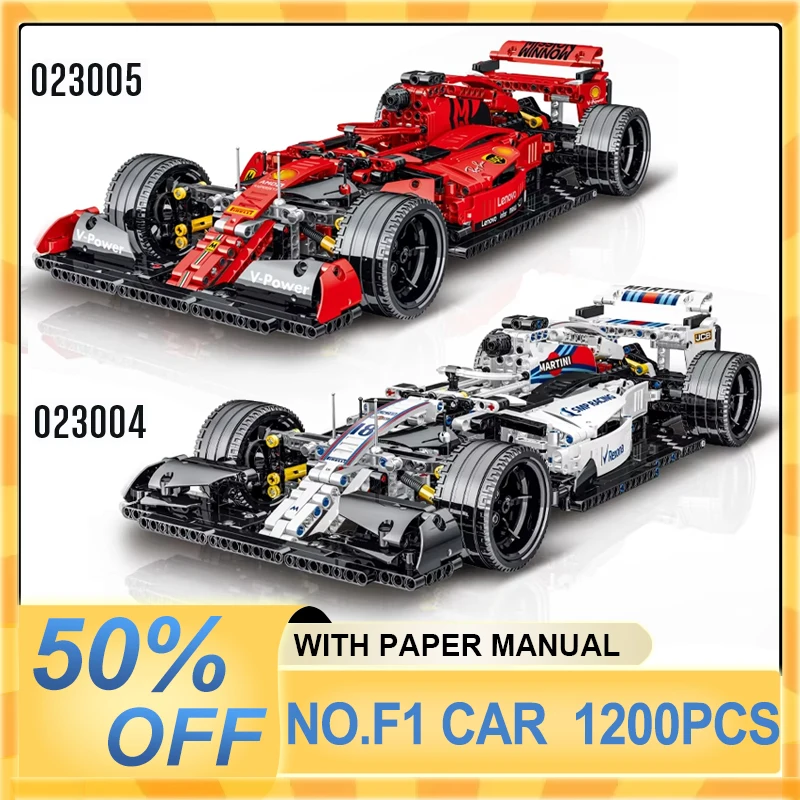 IN STOCK Technical 023005 Formula Car Red F1 Building Blocks  Super Sports Racing Vehicle Brick Toy For Kids Boys Christmas Gift