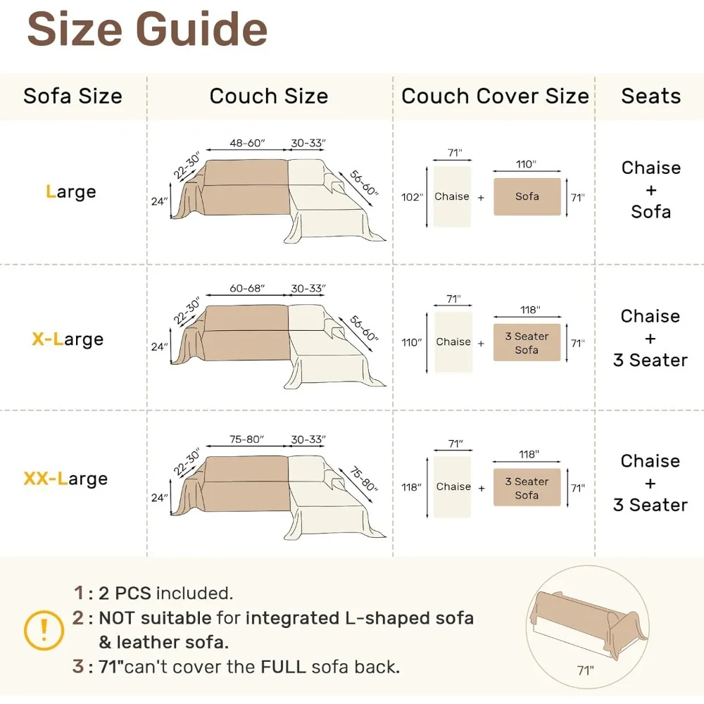غطاء أريكة على شكل حرف L مناسب للحيوانات الأليفة وقابل للغسل للأرائك المقسمة، وبطانية أريكة مع حماية من الفرو #2