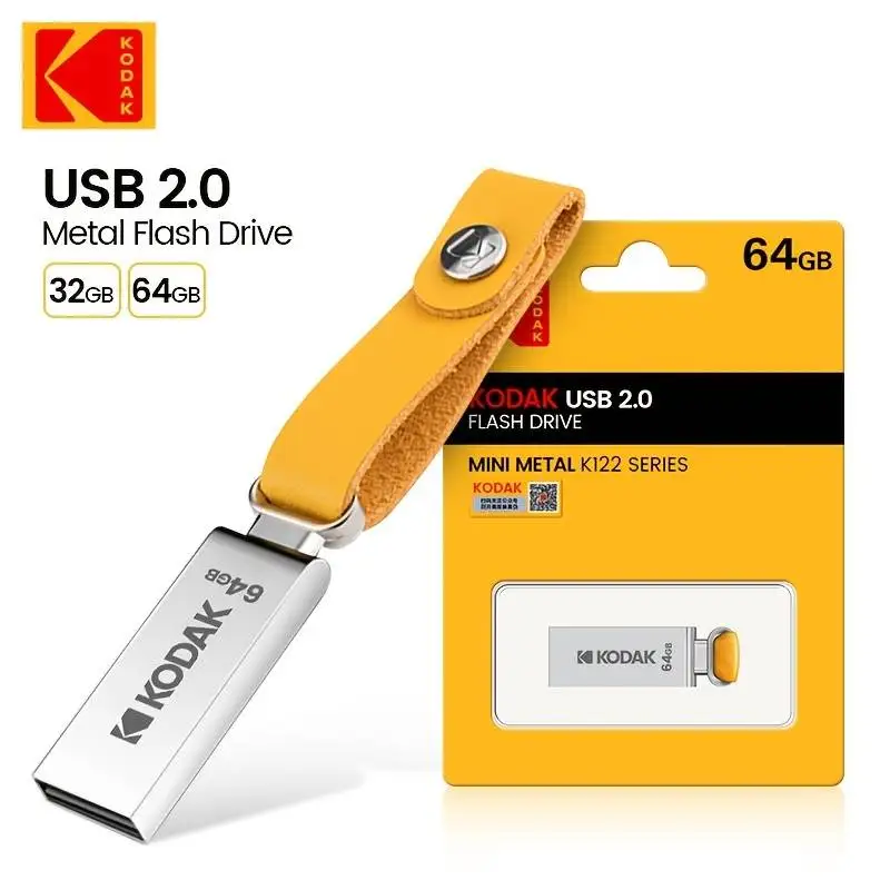 

KODAK USB 2.0 Pen Drive 16 ГБ 32 ГБ 64 ГБ K122 Металлическая USB-накопитель