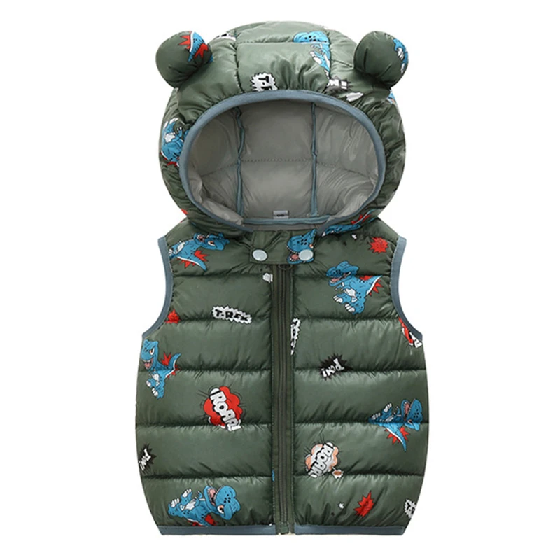 Autumn Winter Children Warm Down Vest Baby Cotton Waistcoat Kids Outerwear Vest Children Clothing Boys Girls Hooded Jackets Coat