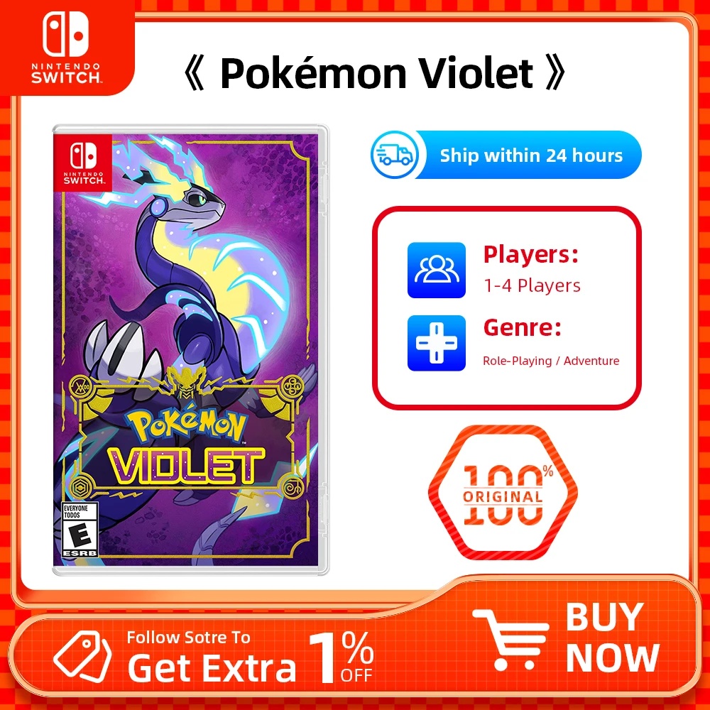 بطاقة لعبة Pokemon Scarlet Violet المادية ، أصلي ، بطاقة ألعاب ، مغامرة ، RPG ، ميزة للتبديل ، OLED Lite ، مفتاح nento ، صفقات