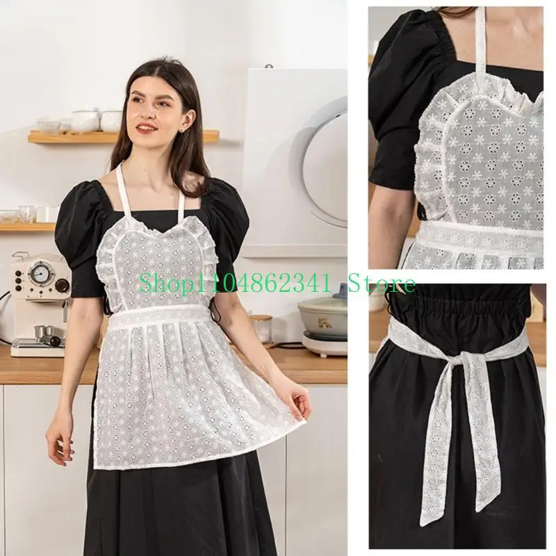 5asd Sweet Cooking Kitchen Aprons for Women Girls Chefs Aprons Retro Ruffle Apron