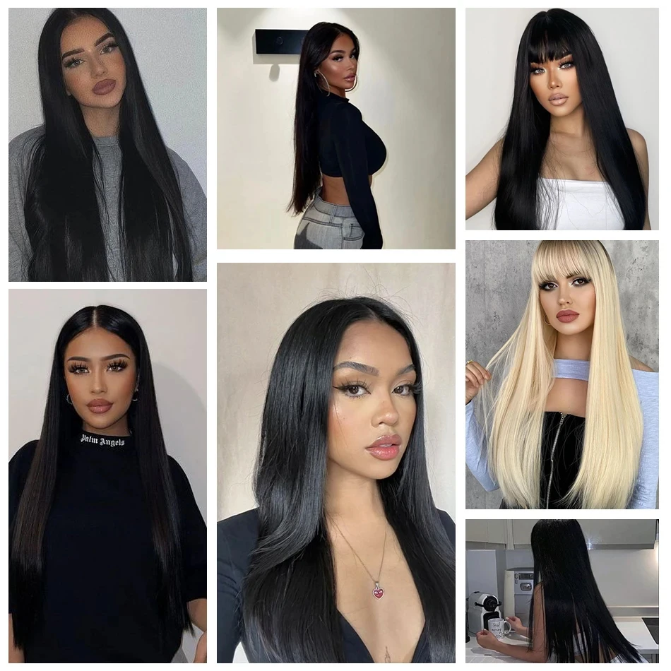 Straight Clip In Human Hair Extensions Natural Black 100% Unprocessed Full Head Brazilian Virgin Hair Seamless Clip In Extension