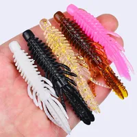 10pcs Floating Shrimp Soft Lure Bait with Crank Hook Ned Rig Drop Shot for Bass Fish Black Pit Fishing Soft Worm Artificial Bait