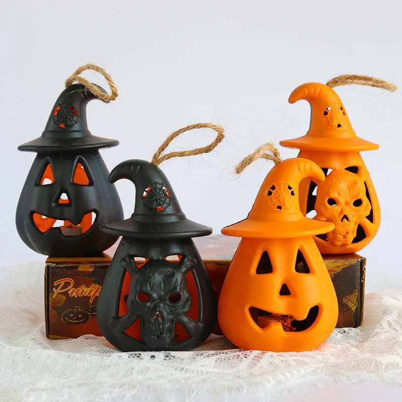 New Halloween LED Pumpkin Lights Portable Horror Decoration Skulls Candle Lights Party Supplies Props Light-emitting Toys