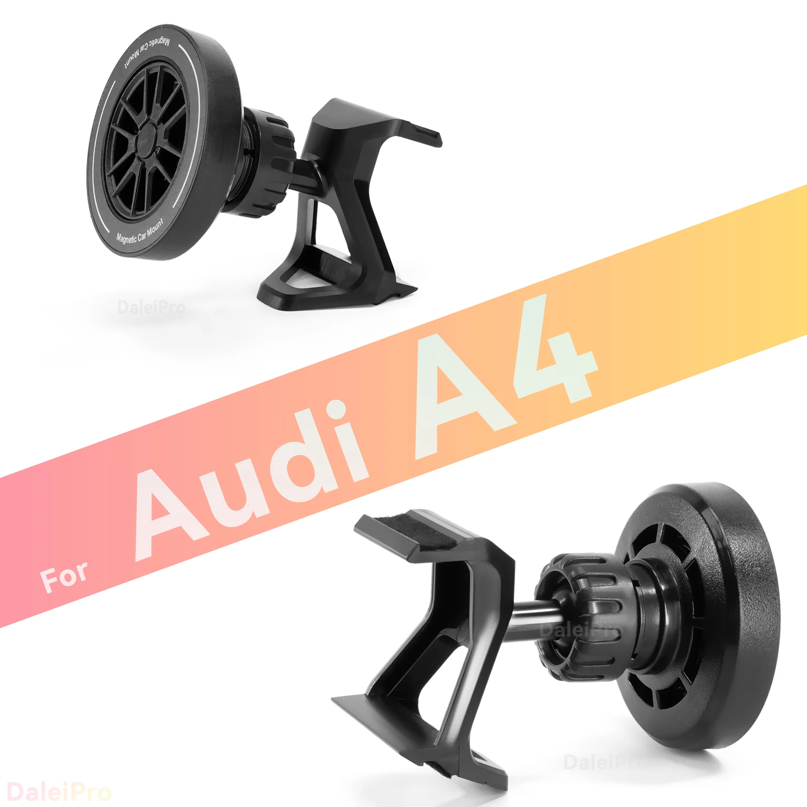Maßgefertigte Magnetische Handyhalterung mit Luftstromkühlung für Audi A4 B9 2017-2024 2025, 360° Drehbar ° Schwenkbare Armaturenbrett-Halterungsbasis – Detail 4