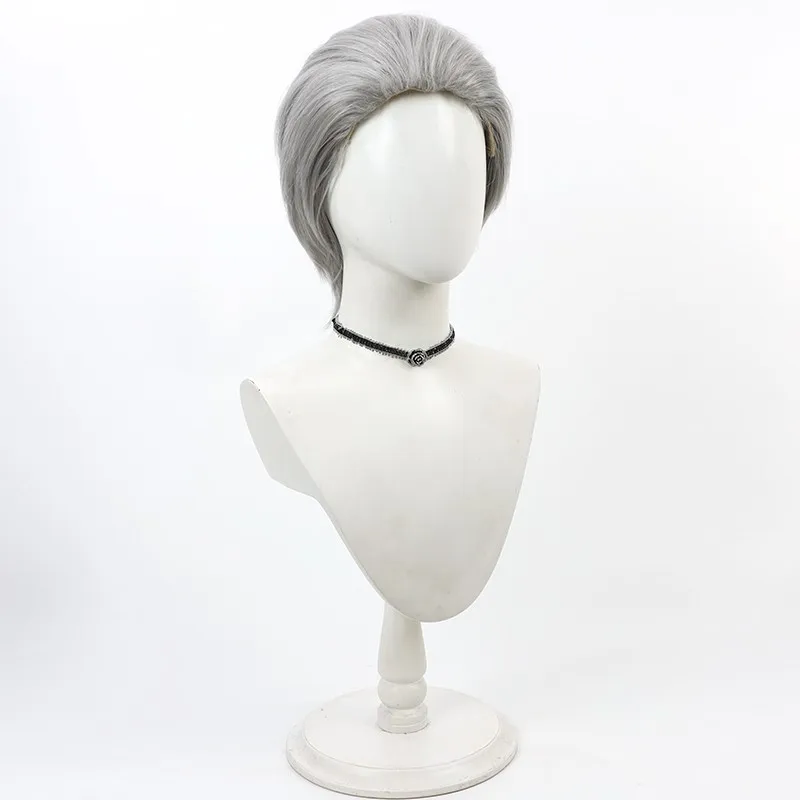 Bloodborne Gehrman The Hunter cosplay wig gray slicked-back hair Halloween gift
